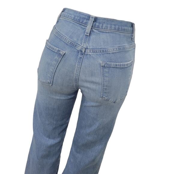 J. Brand Joan Crop Jeans Women's 27 High Rise Wide Leg Raw Hem Stretch Denim - Picture 8 of 12